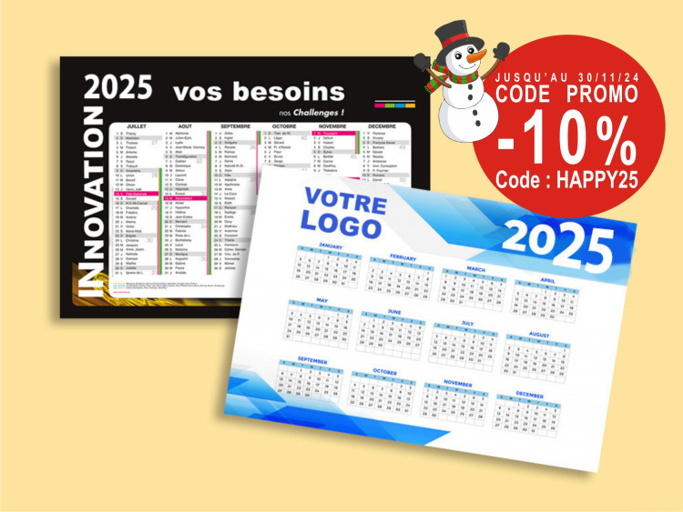 Calendriers papiers cartonn&eacute;s 2027