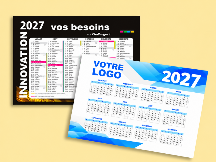 Calendriers papiers cartonn&eacute;s 2027