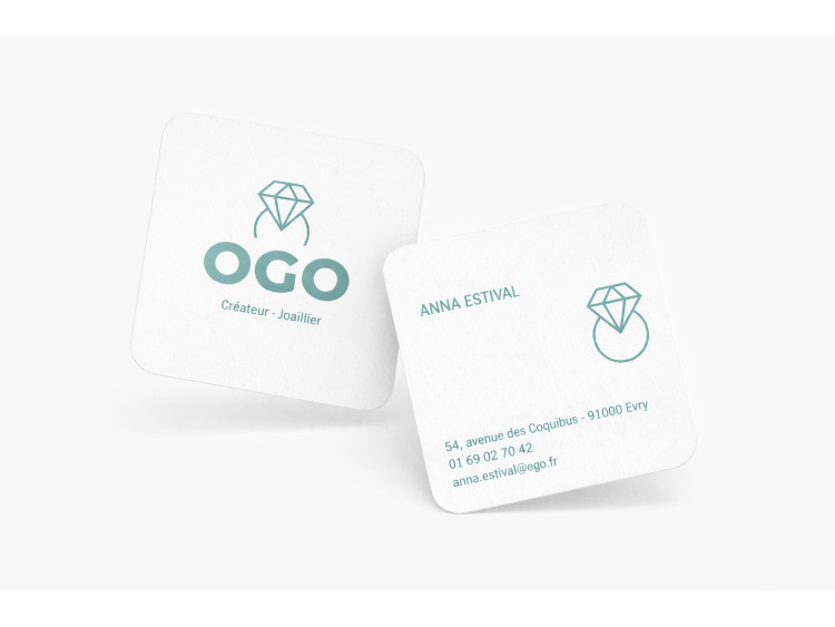 Cartes de visite carr&eacute;e